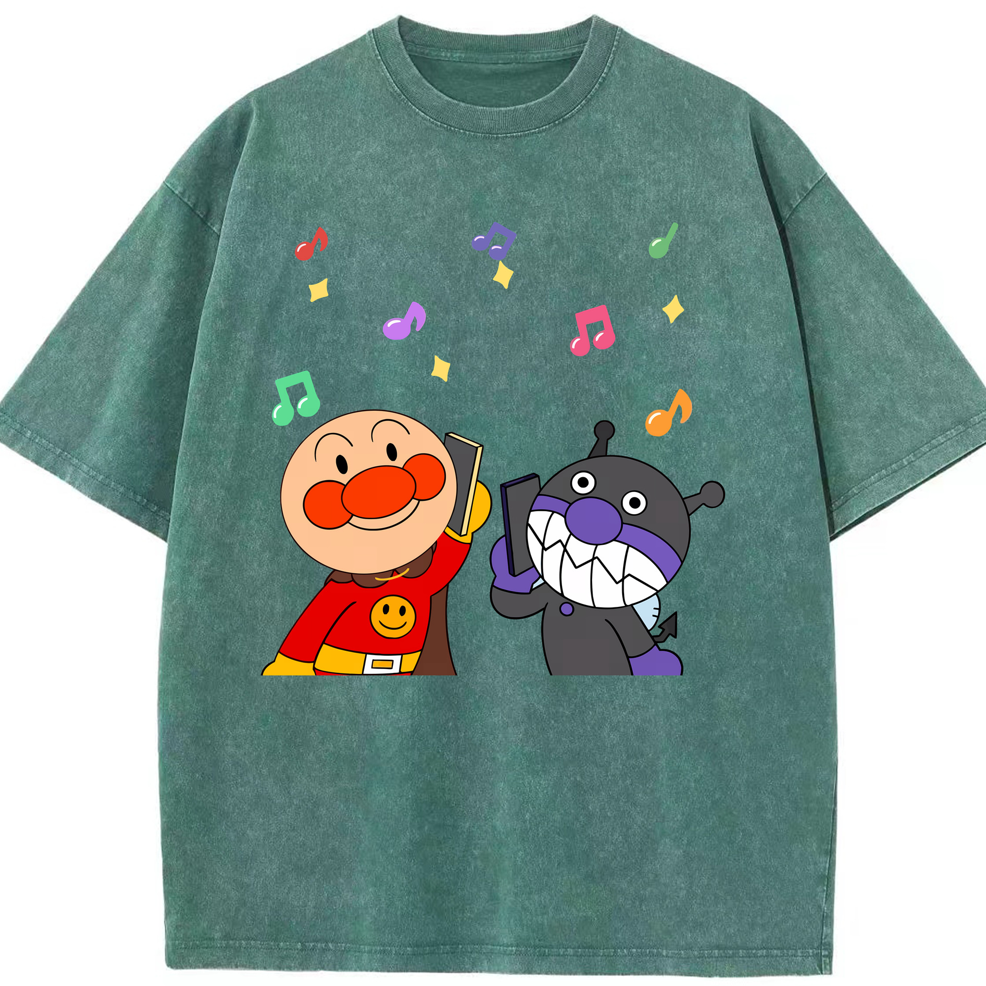 （画像用） アンパンマン Anpanman 綿100% ヴィンテージ風 半袖Tシャツ（フロントプリント）